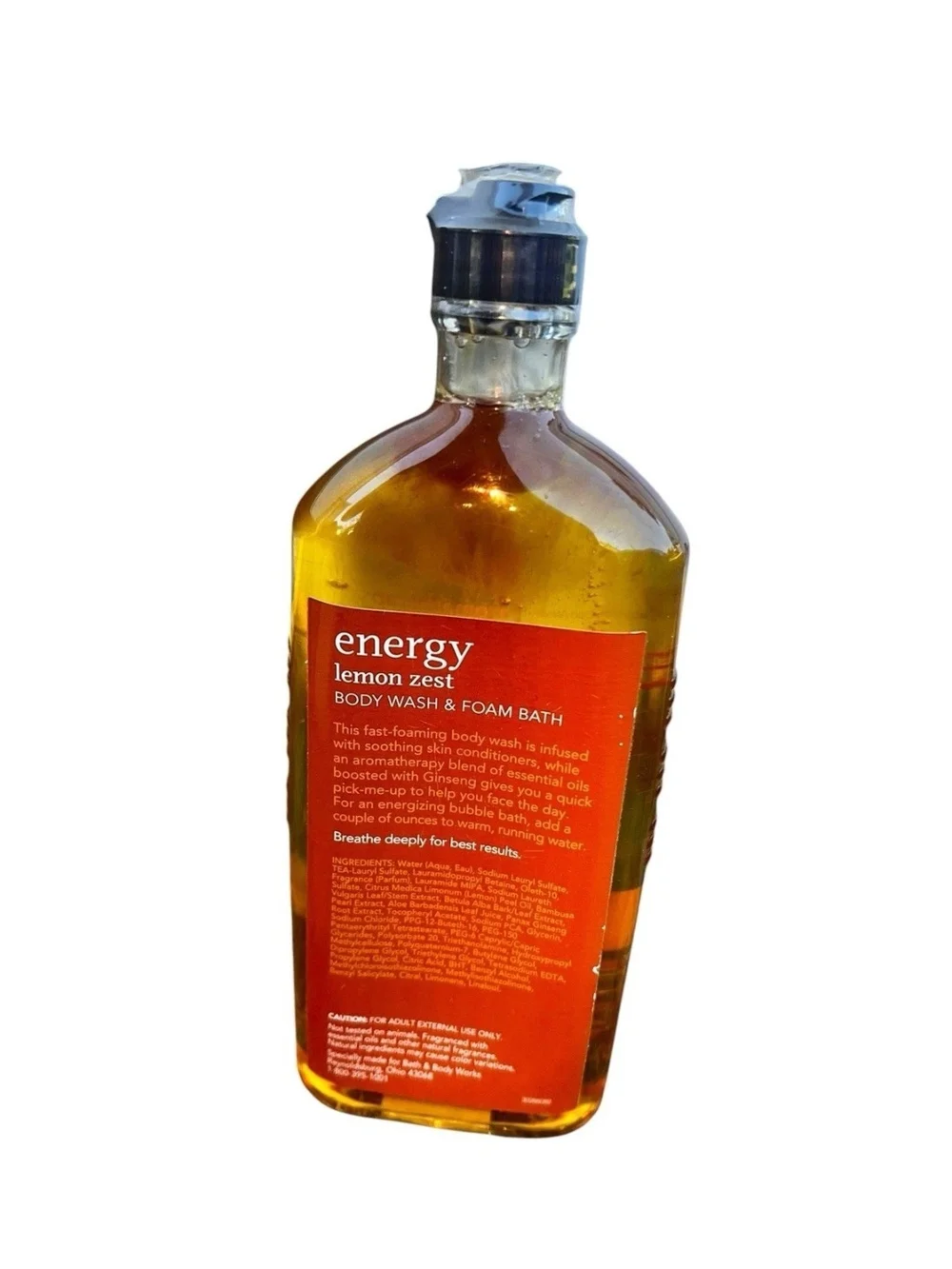 Bath & Body Works Aromtherapy Energy Lemon Zest Body Wash & Foam Bath